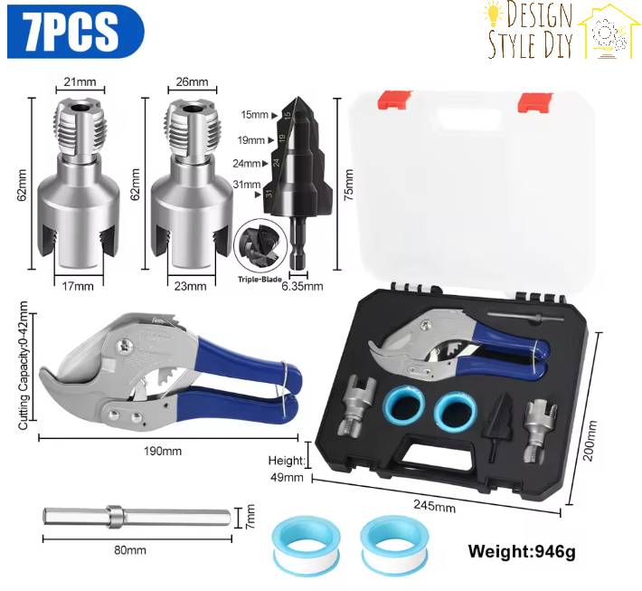 Design Style DIY ™ Pipe Internal and External Threading Tool Set