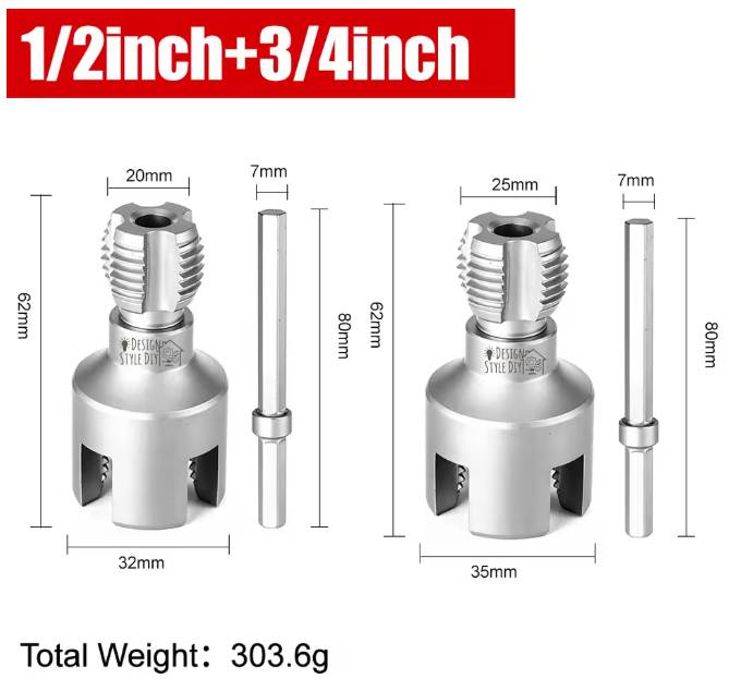 Design Style DIY ™ Pipe Internal and External Threading Tool Set