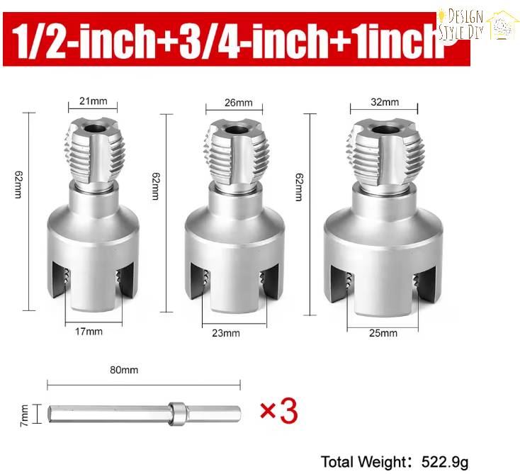 Design Style DIY ™ Pipe Internal and External Threading Tool Set