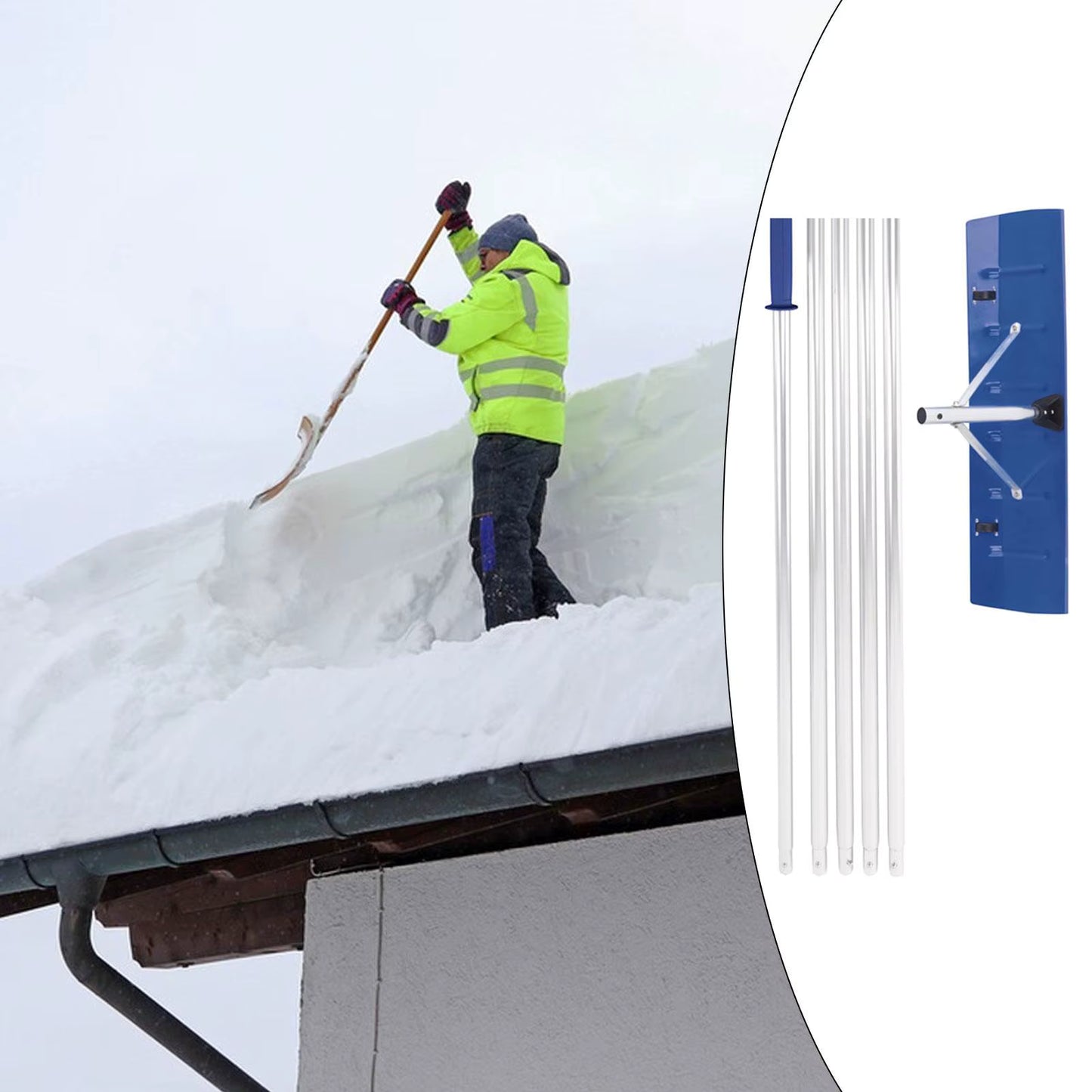 Design Style DIY ™ Telescoping Handle Snow Roof Rake for House