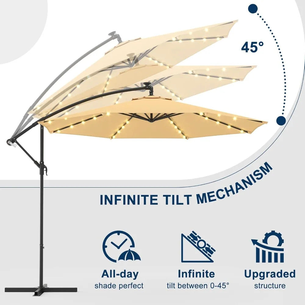 Design Style DIY ™ 10ft Outdoor Patio Umbrella with LED Lights