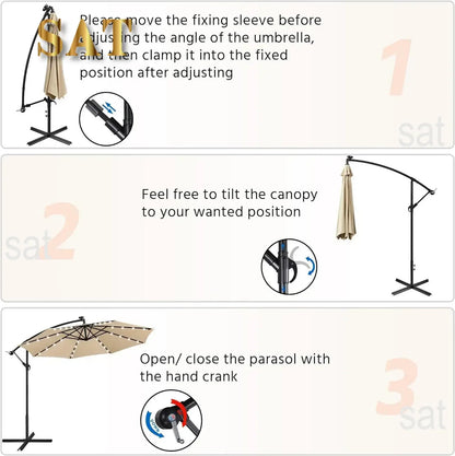 Design Style DIY ™ 10ft Outdoor Patio Umbrella with LED Lights