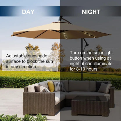 Design Style DIY ™ 10ft Outdoor Patio Umbrella with LED Lights